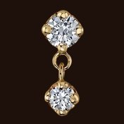 Duet, 14k yellow gold, 2.5mm white CZ