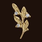Gethsemane, 14k yellow gold, .8mm white CZ