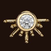 Live To Tell, 14k yellow gold, 2mm white CZ