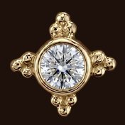 Mini Kandy, 14k yellow gold, 2mm white CZ