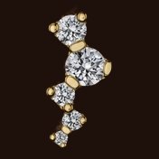 Ripple, 14k yellow gold, 2.5mm white CZ