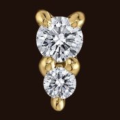 Tiny Jeanie 2, 14k yellow gold, 1.5mm white CZ