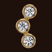 Tri Bezel Arc, 14k yellow gold, 1mm white CZ